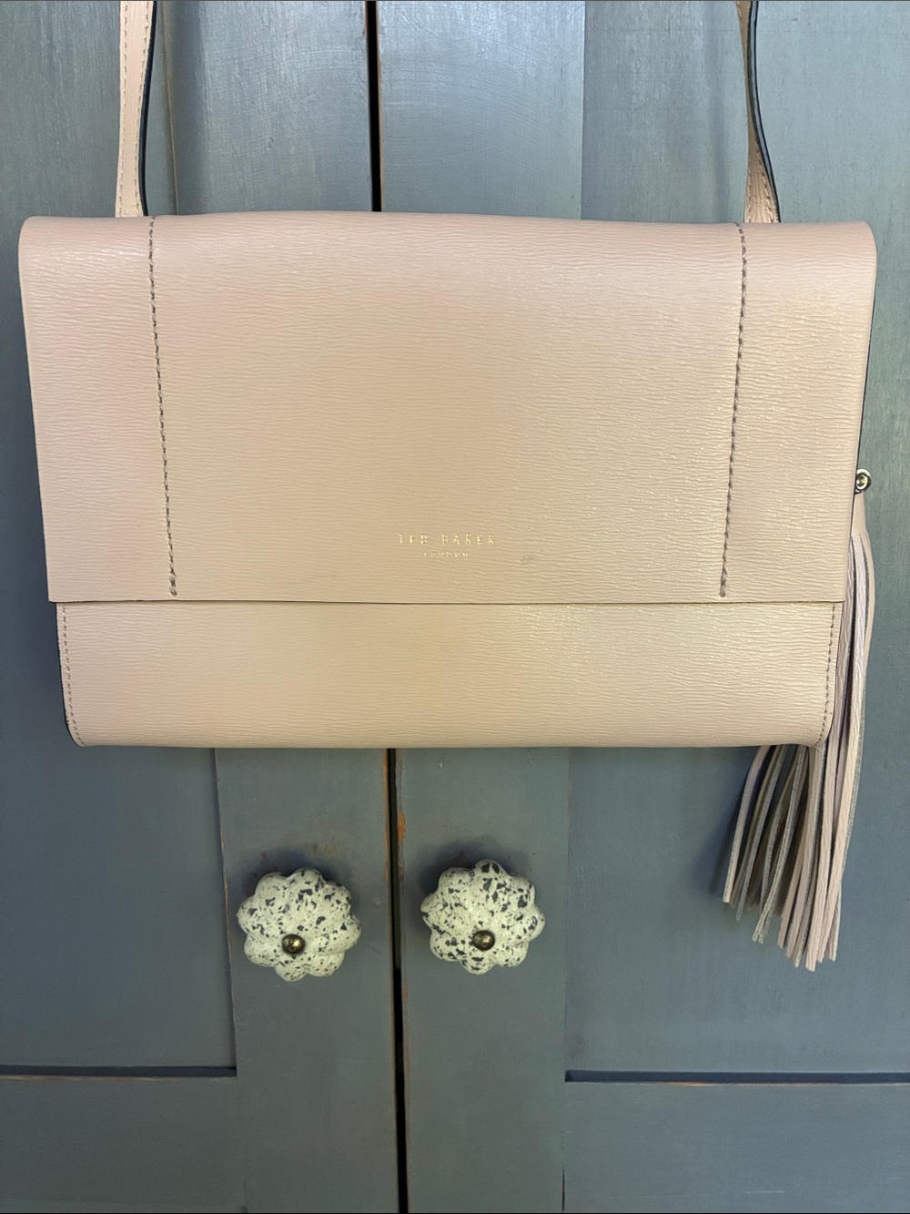 Ted Baker Blush Leather Shoulder cross body Bag with Tassel